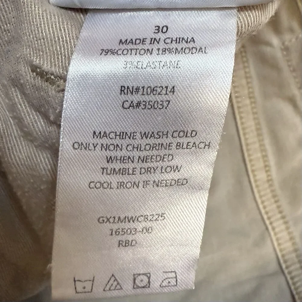 Joe's Jeans Mens Brixton Pants 30x32 Beige Tan Straight Leg Narrow Stretch *READ
